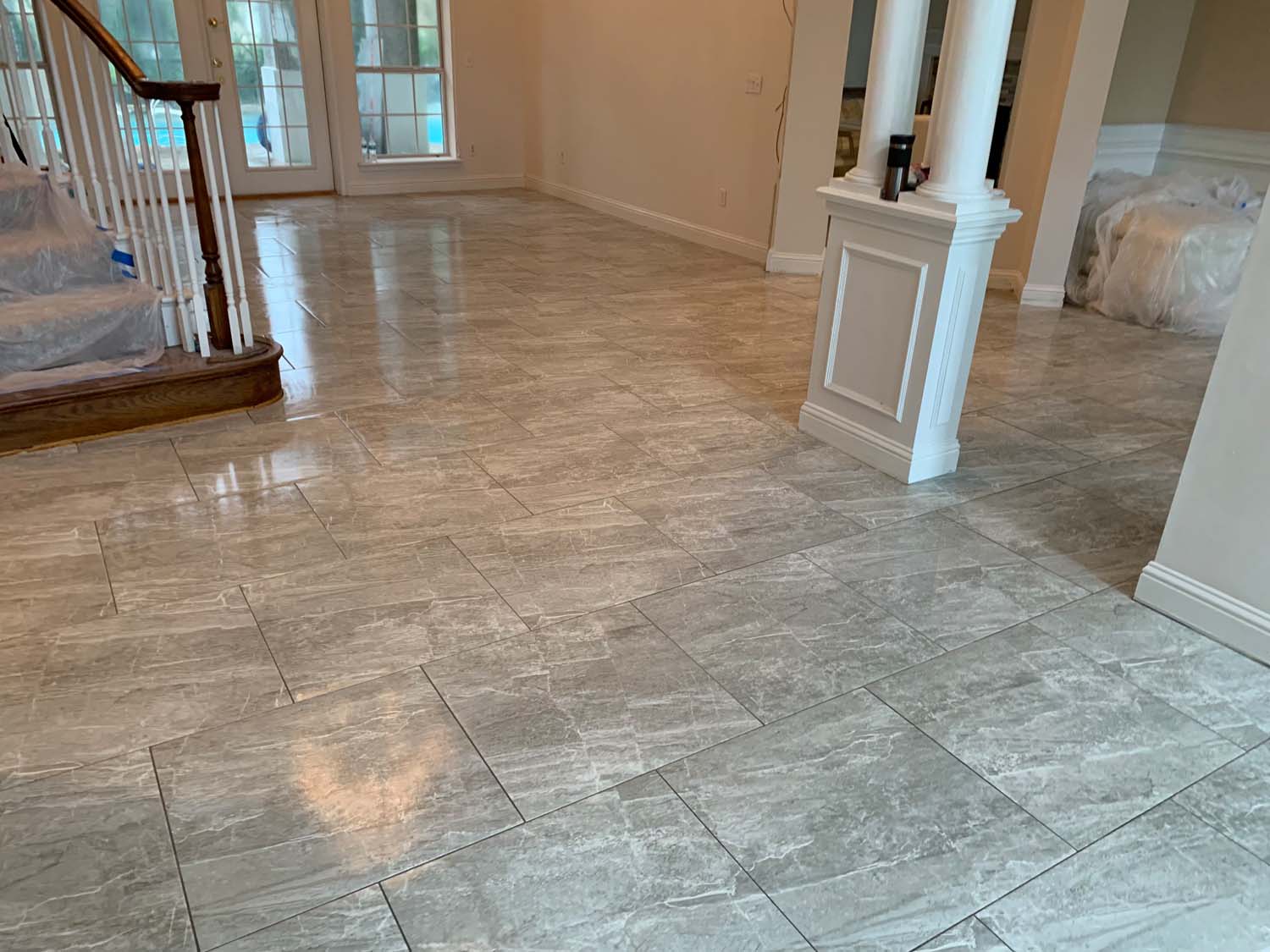 Bathroom tile installation